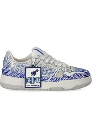 Crime london Low-Top Sneakers - Off Court Og Blue Sneaker With Rhinestones in