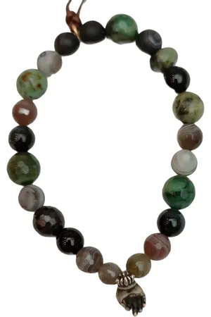 CATHERINE MICHIELS Armbanden - Bracelet Mudra Hand bronze agate noire turquoise o in