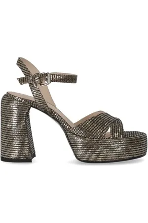 Elena Iachi Sandalen - Lexy Black Gold Heeled Sandal in