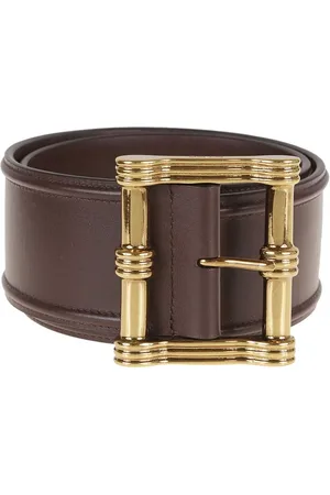 Etro Riemen - Wide Calf Leather Belt With Maxi Buckle in