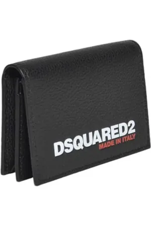 Dsquared2 Portemonnees - Black Leather Bob Bi-Fold Cardholder in