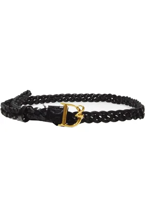 Dsquared2 Riemen - Black Leather D2 Braided Belt in