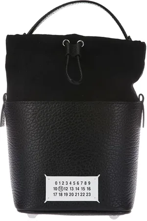 Maison Margiela Bucket bags - Leather Bucket Bag With Drawstring Closure in