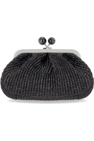 Max Mara Clutches - Pasticcino Palmas Small Black Clutch Bag in