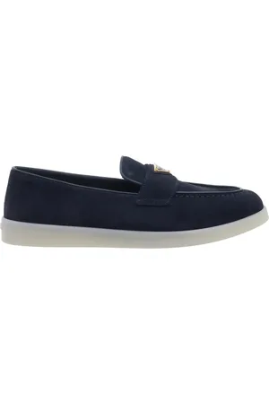 Prada Loafers - Suede Logo Loafer in
