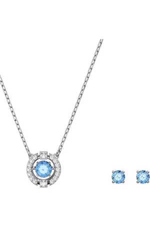 Swarovski Oorbellen - Sparkling Dance set Round cut Rhodium plated in