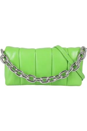 Stand Studio Hobo bags - Rectangular Green Lamb Leather Panel Bag in