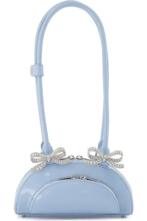 Self-Portrait Hobo bags - Curved Mini Shoulder Bag - Leather - Blue in