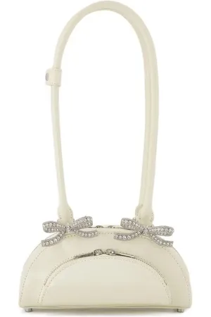 Self-Portrait Hobo bags - Curved Mini Shoulder Bag - Leather - Neutral in