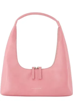 MARGE SHERWOOD Hobo bags - Pink Calfskin Shoulder Bag With Dual Zipper Closur in