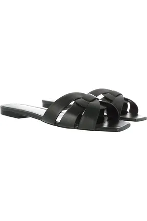 Saint Laurent Sandalen - Tribute Flat Sandals Leather in