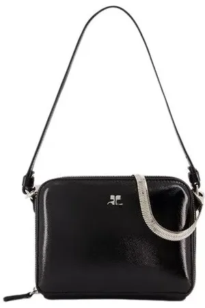 Courrèges Hobo bags - Cloud Chained Naplack Purse - Leather - Black in