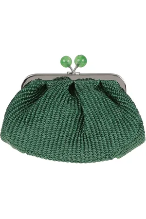 Max Mara Clutches - Small Raffia Effect Pasticcino Bag With Pleated De in