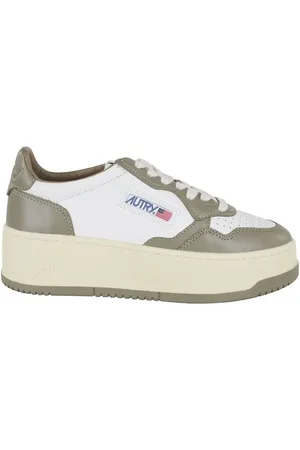Autry Low-Top Sneakers - Platform Sneakers With Military Green Accents in