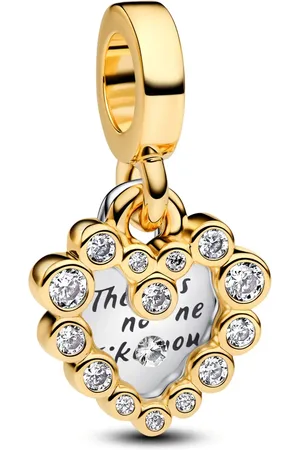 PANDORA Charms - Funkelnder Doppel-Herzanhänger Charm in