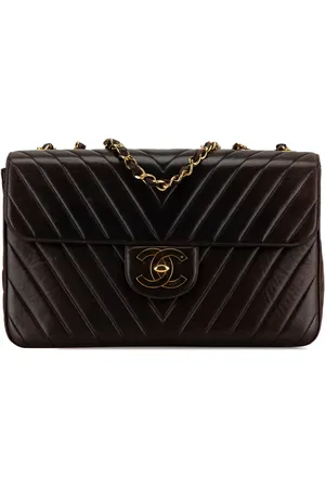 CHANEL Crossbody bags - 1991-1994 Maxi XL Chevron Lambskin Single Flap in