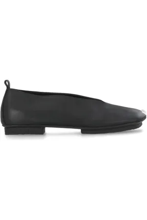 UMA WANG Black Smooth Leather Ballet Shoes in