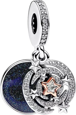 PANDORA Charms - Shooting star sterling silver and 14k rose gold-pl in