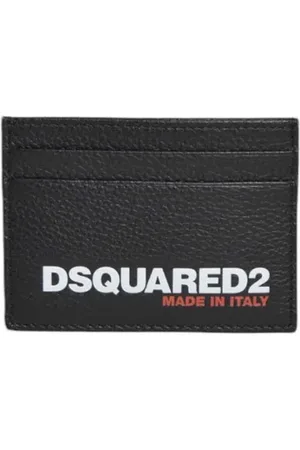 Dsquared2 Portemonnees - Black Leather Bob Cardholder in
