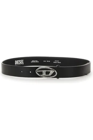 Diesel Riemen - Black Belt With Logo Buckle in