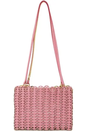 Paco rabanne Hobo bags - Textured Calfskin Pink Shoulder Bag With Scalloped in