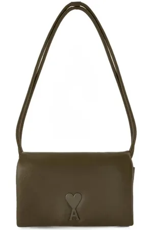 Ami Hobo bags - Voulez Vous Shoulder Bag - Leather - Khaki in