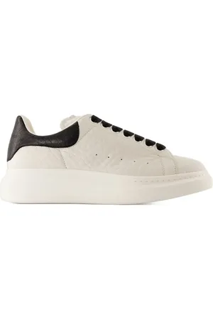 Alexander McQueen Low-Top Sneakers - Oversized White Sneakers With Textured Calfskin in