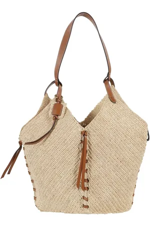 Isabel Marant Totes & shoppers - Raffia Tote Bag With Cognac Leather Trim in