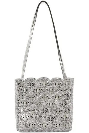 Paco rabanne Hobo bags - Woven Silver Raphia Shoulder Bag in