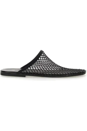 ALYSI Black Mesh Slip-On Sabot In Mesh in