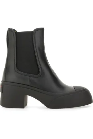 Marni Boots - Block Heel Calf Leather Boots in