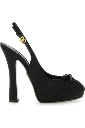 Dolce & Gabbana Sandalen - Satin Slingback Heels With Bow Detail in
