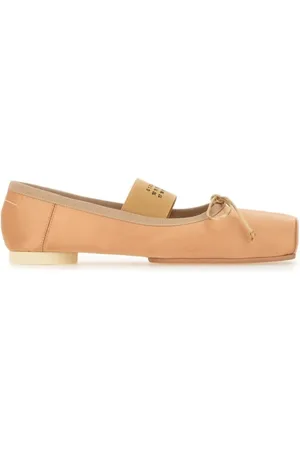 Maison Margiela Ballerina Flats With Logo And Bow Detail in