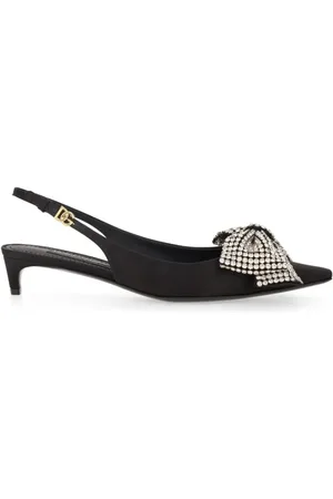 Dolce & Gabbana Hoge hakken - Satin Sling-Back With Rhinestone Embroidery in