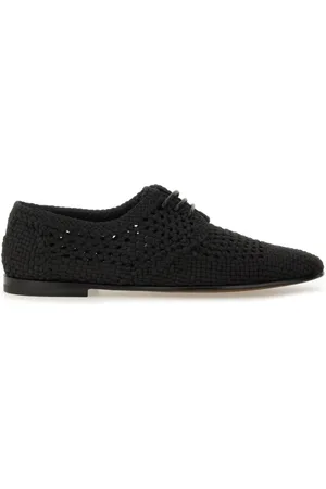 Dolce & Gabbana Woven Black Derby Shoe in