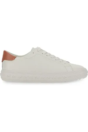 Michael Kors Low-Top Sneakers - White Cow Leather Sneakers With Textured Sole in
