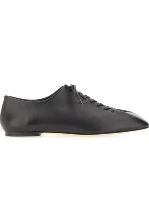 Aeyde "Isla" Black Lace-Up Shoe in