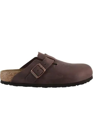 Birkenstock Slippers & Mules - Brown Oiled Leather Boston Clogs in