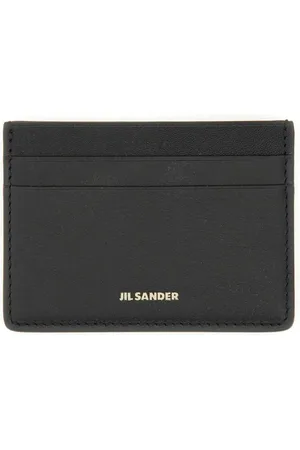 Jil Sander Portemonnees - Refined Black Card Holder With Embossed Logo in