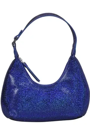 By Far Shoppers - Blue Baby Amber Mini Bag Disco Dot Leather Effect in