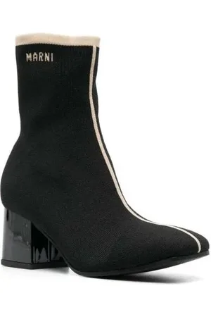 Marni Boots - Black Ankle Boot In Leather in