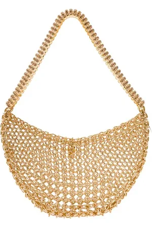 SILVIA GNECCHI Hobo bags - Gold Metallic Mesh 