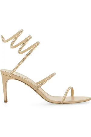 RENE CAOVILLA Hoge hakken - Satin Pumps With Spiral Ankle Straps in