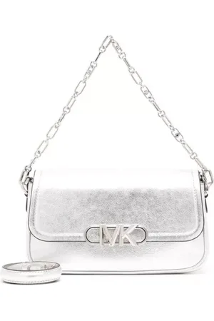 Michael Kors Hobo bags - Silver-Tone Medium Parker Shoulder Bag In Leather in