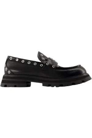 Alexander McQueen Loafers - Wander Ankle Boots - Black/White - Leather in