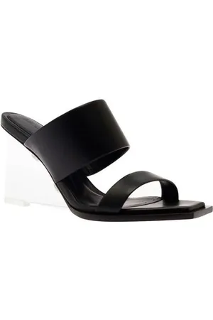 Alexander McQueen Sandalen - Black Wedge With Double Strap And Trasparent Plexi in