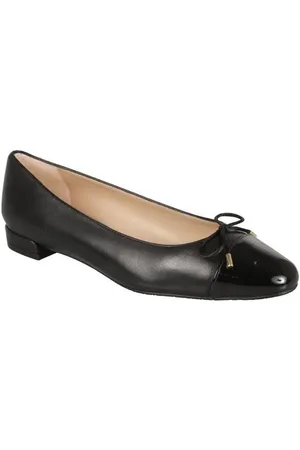 Stuart Weitzman Loafers - Black Almond Toe Ballerinas in