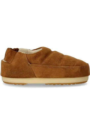 Moon Boot Slippers & Mules - MOON BOOT BAND SUEDE COGNAC SLIPPER in