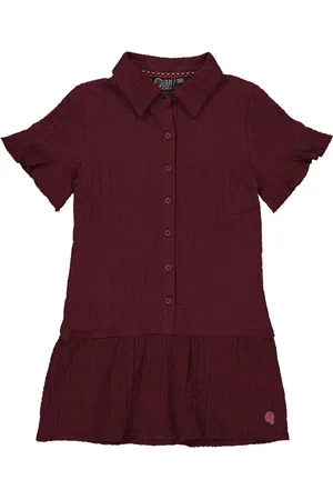 Quapi Meisjes korte mouwen jurk Madee Maroon