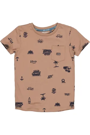 Quapi Jongens t-shirt Qtheo aop Stone Summer